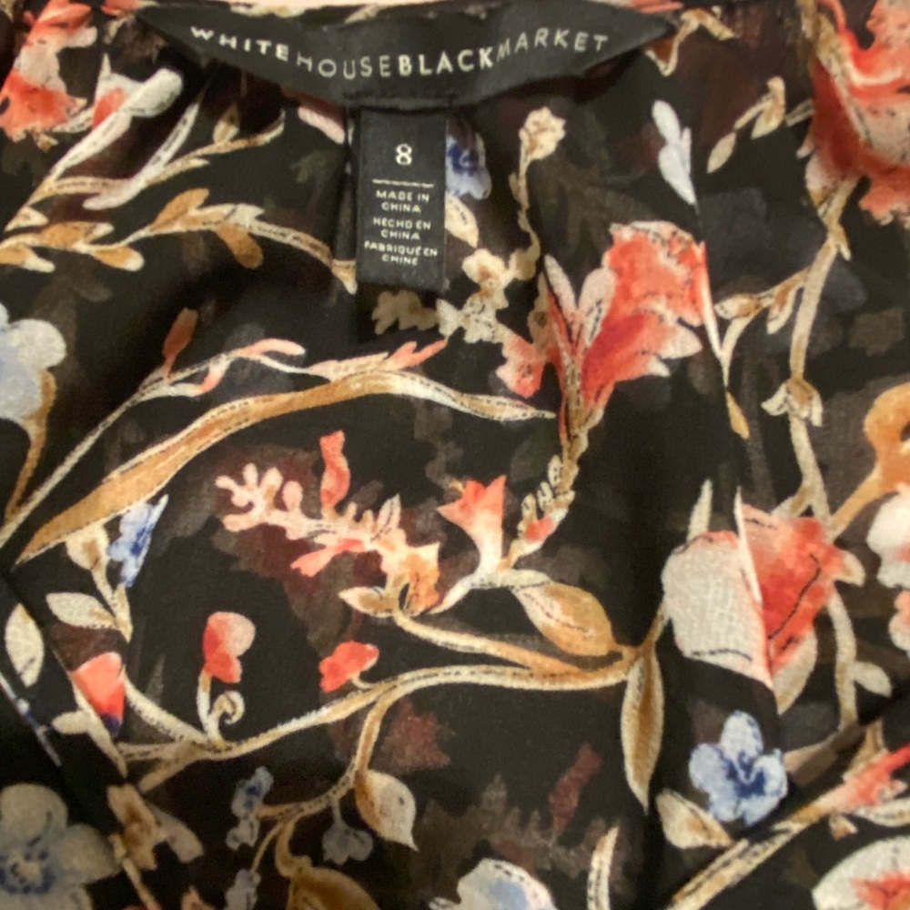 White House Black Market Multicolor Floral Top